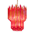Colmore Pink Multi-Color Glass Chandelier – 50x50x68cm (Antique Brass)