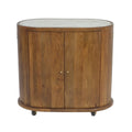 Colmore Cabinet Budapest on Wheels w/ Marble Top – 80x40x76cm in Brown