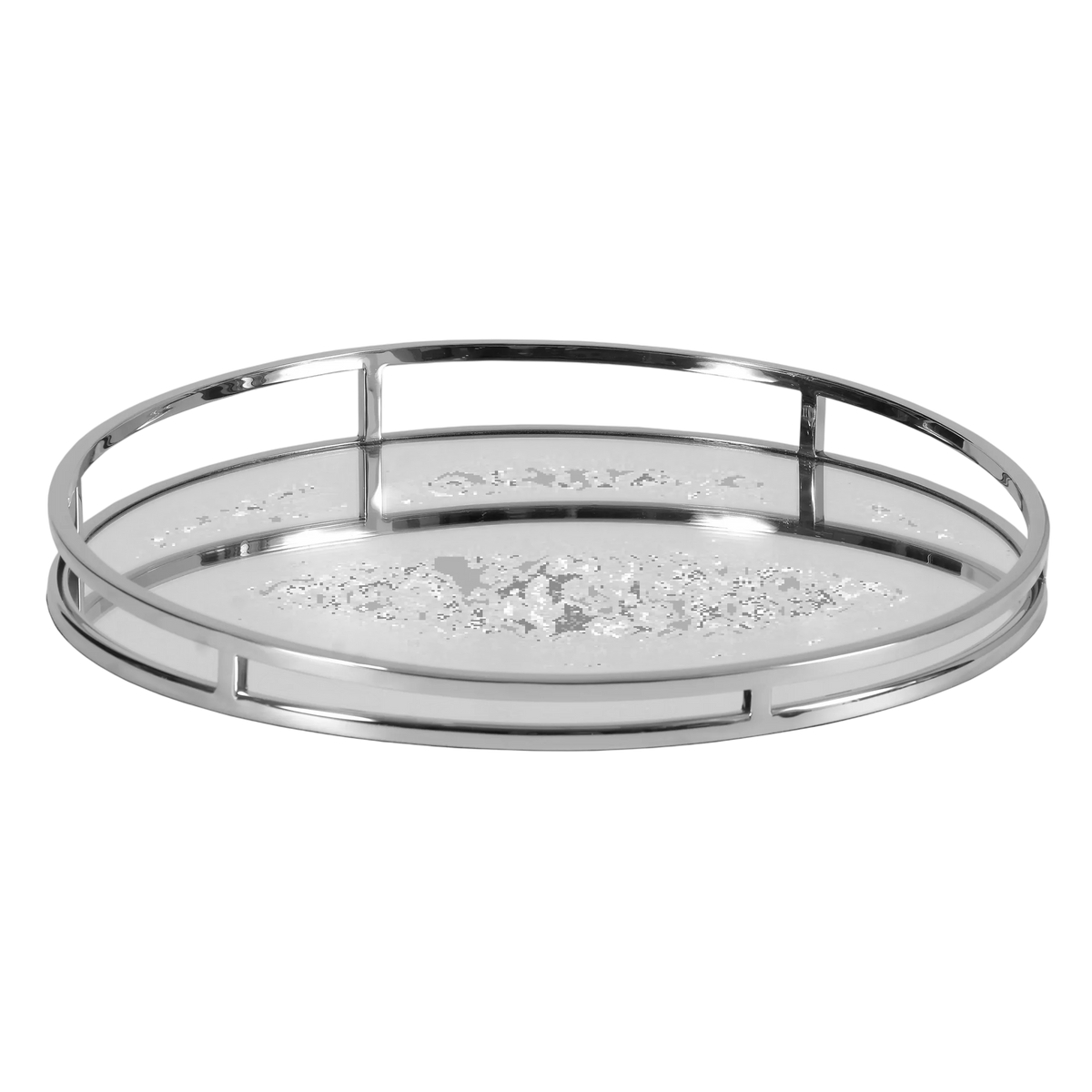 Colmore Round Mirror Tray – Ø48x6cm in Stainless Steel Nickel