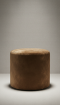 Velvet ottoman in mocha bronze