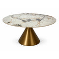 Colmore Tropez Ceramic Dining Table – Ø120x76cm in Frozen Gold