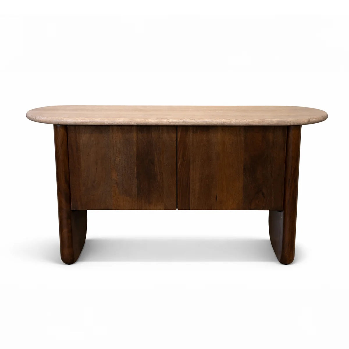 Colmore Sideboard Tavora – 140x40x75cm in Brown Mangowood with Travertine Top