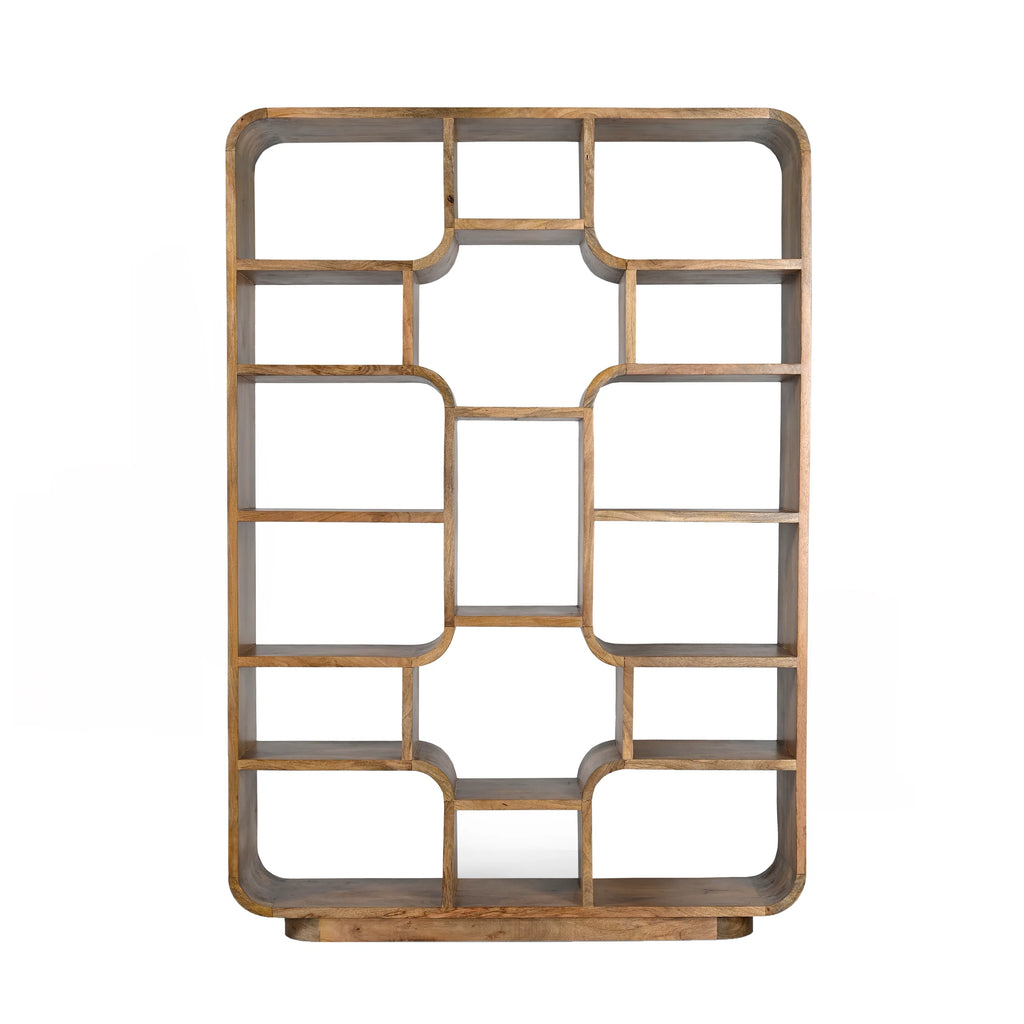 Colmore Shelving Unit Rania – 140x38x200cm in Natural Mango Wood