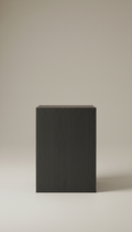 Charcoal wood side table with natural grain