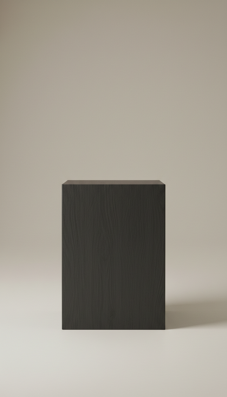 Charcoal wood side table with natural grain