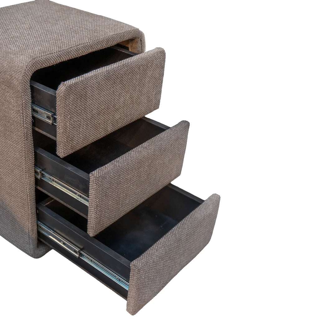 Colmore Bedside Table Madeira – 63x44x43cm in Soft Dusty Taupe