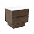 Colmore Bedside Table Nuvoro – 50x43x51cm in Dark Walnut with Marble Top