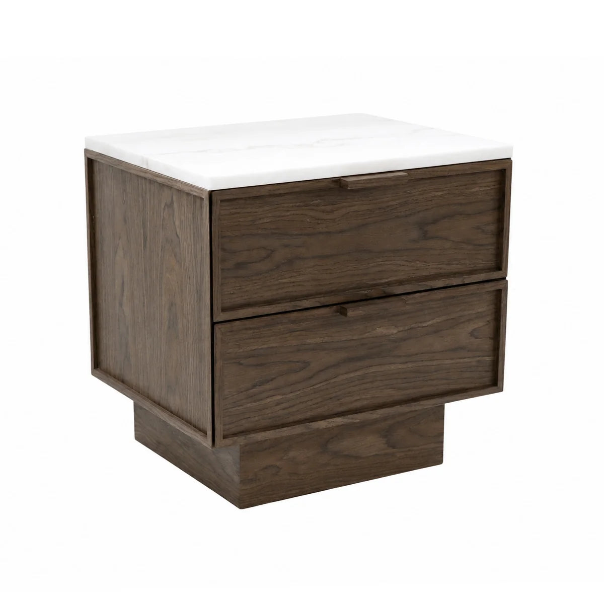 Colmore Bedside Table Nuvoro – 50x43x51cm in Dark Walnut with Marble Top