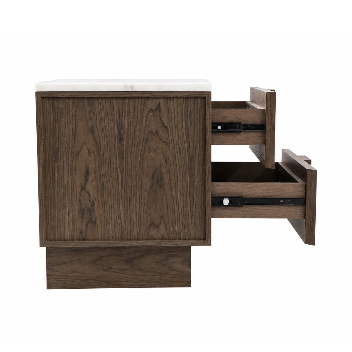Colmore Bedside Table Nuvoro – 50x43x51cm in Dark Walnut with Marble Top