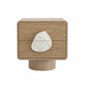 Colmore Bedside Table Lunaro – 54x44x55cm in Light Walnut with Marble Top