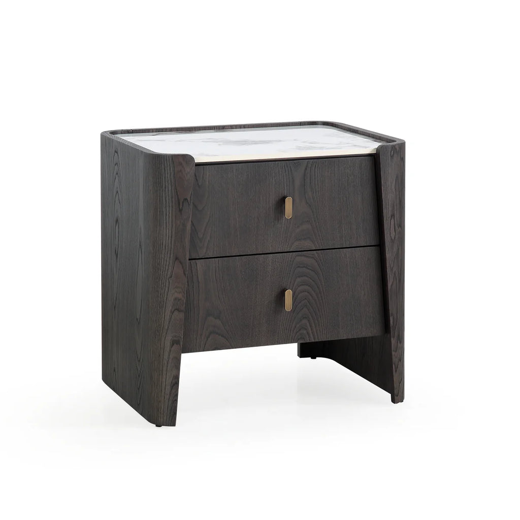 Colmore Bedside Table Byron – 55x45x55cm in Midnight Mocha with Ceramic Top