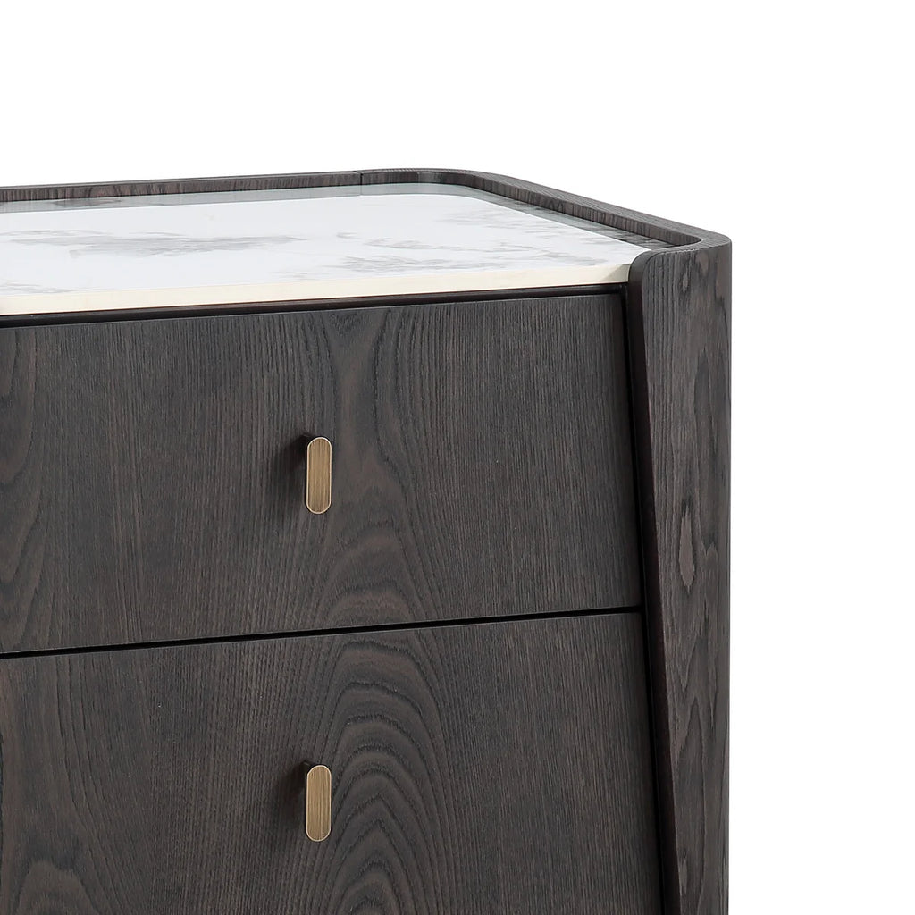 Colmore Bedside Table Byron – 55x45x55cm in Midnight Mocha with Ceramic Top