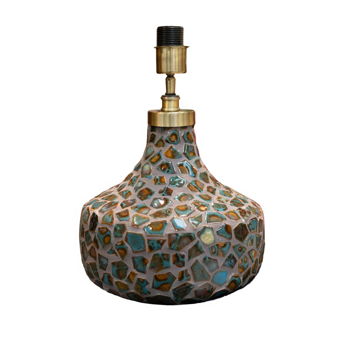 Colmore Table Lamp Amarella – Ø13x45cm in Beige Travertine
