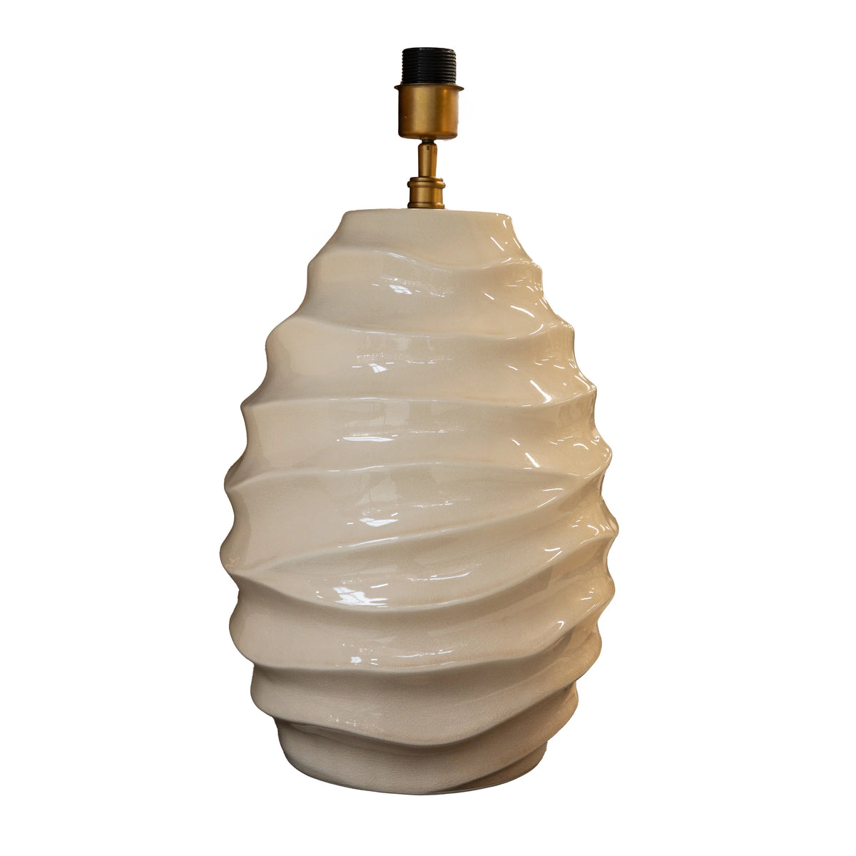 Colmore Table Lamp Wavely – Ø30x53cm in Matte Ivory Ceramic