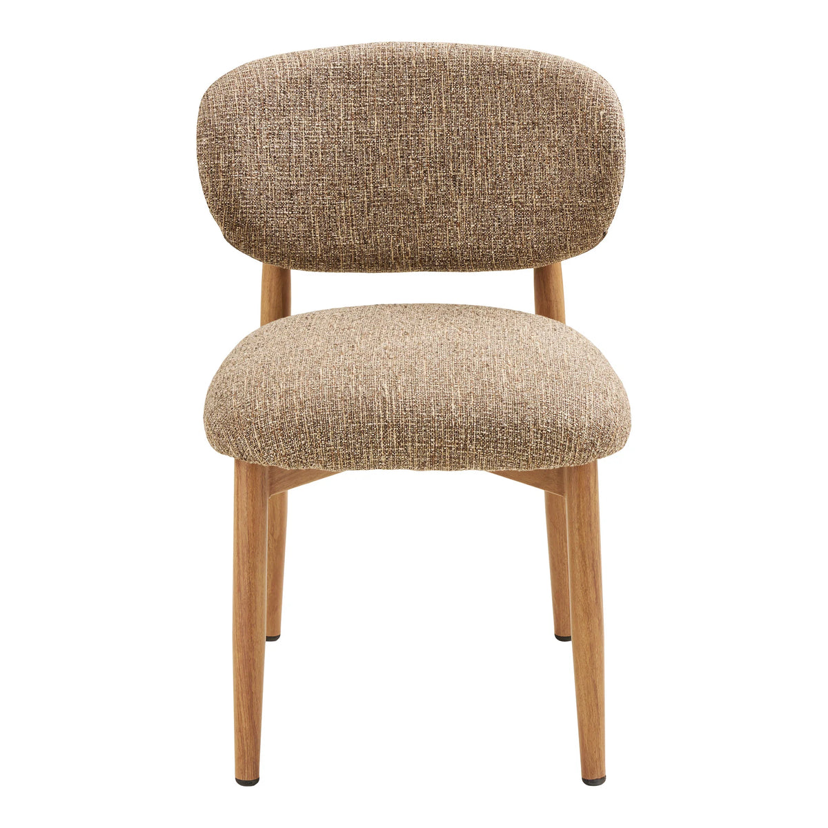 House Nordic Monaco Dining Chair – Light Brown Fabric with Natural Wooden Base